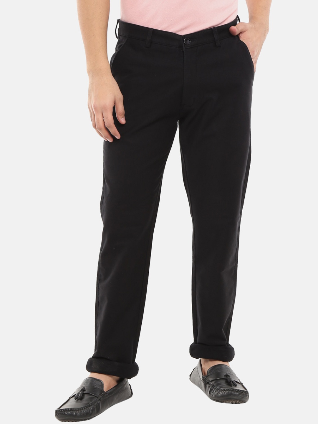 

V-Mart Men Black Slim Fit Easy Wash Chinos Trousers