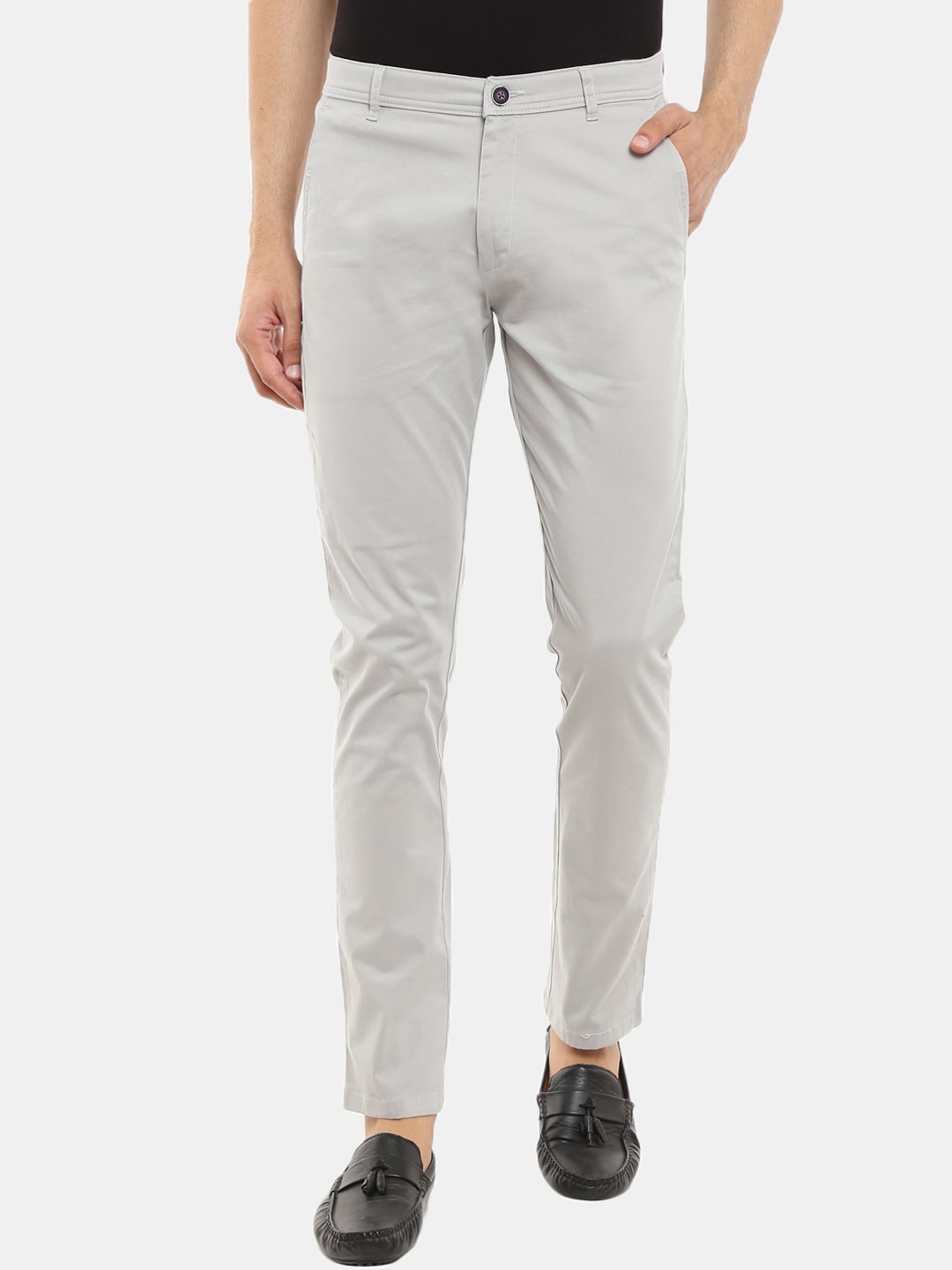 

V-Mart Men Grey Slim Fit Easy Wash Cotton Trousers