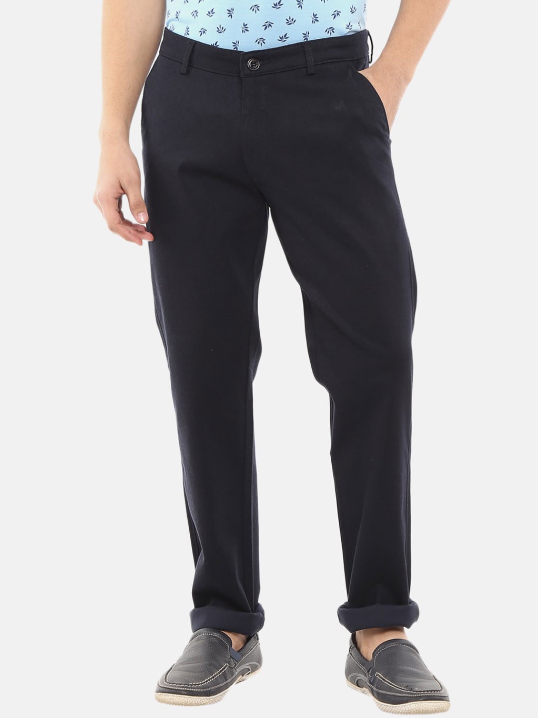 

V-Mart Men Navy Blue Slim Fit Easy Wash Chinos Trousers