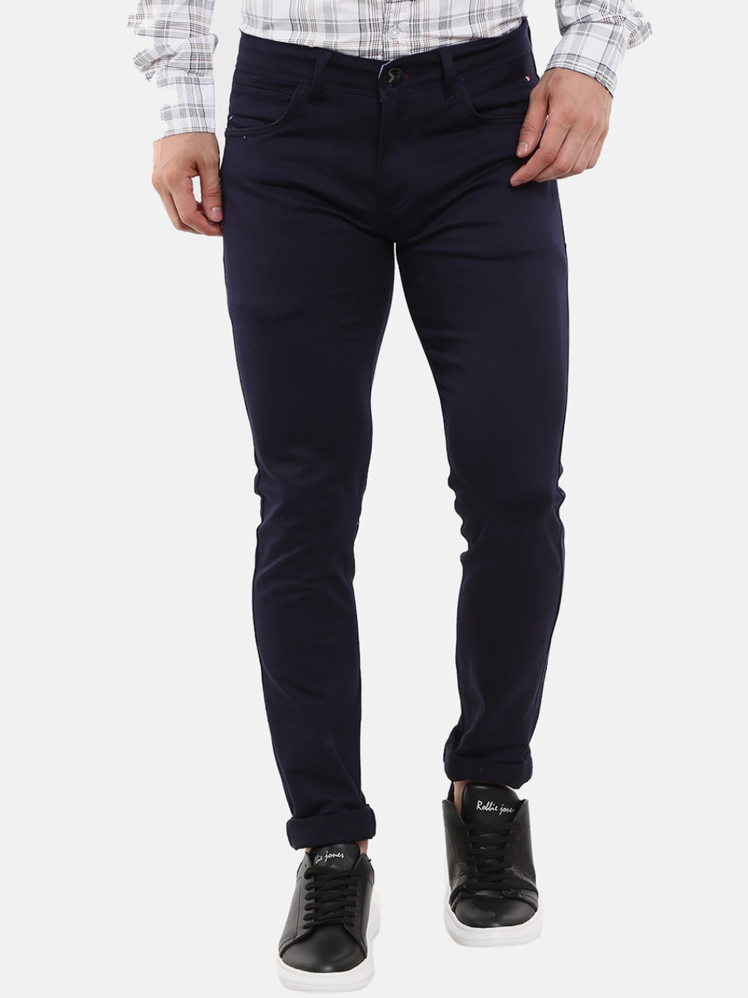 

V-Mart Men Blue Slim Fit Easy Wash Trousers