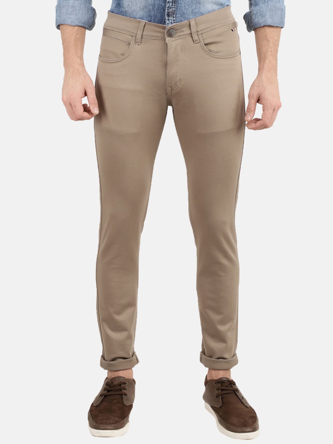 

V-Mart Men Brown Slim Fit Dobby Cotton Chinos