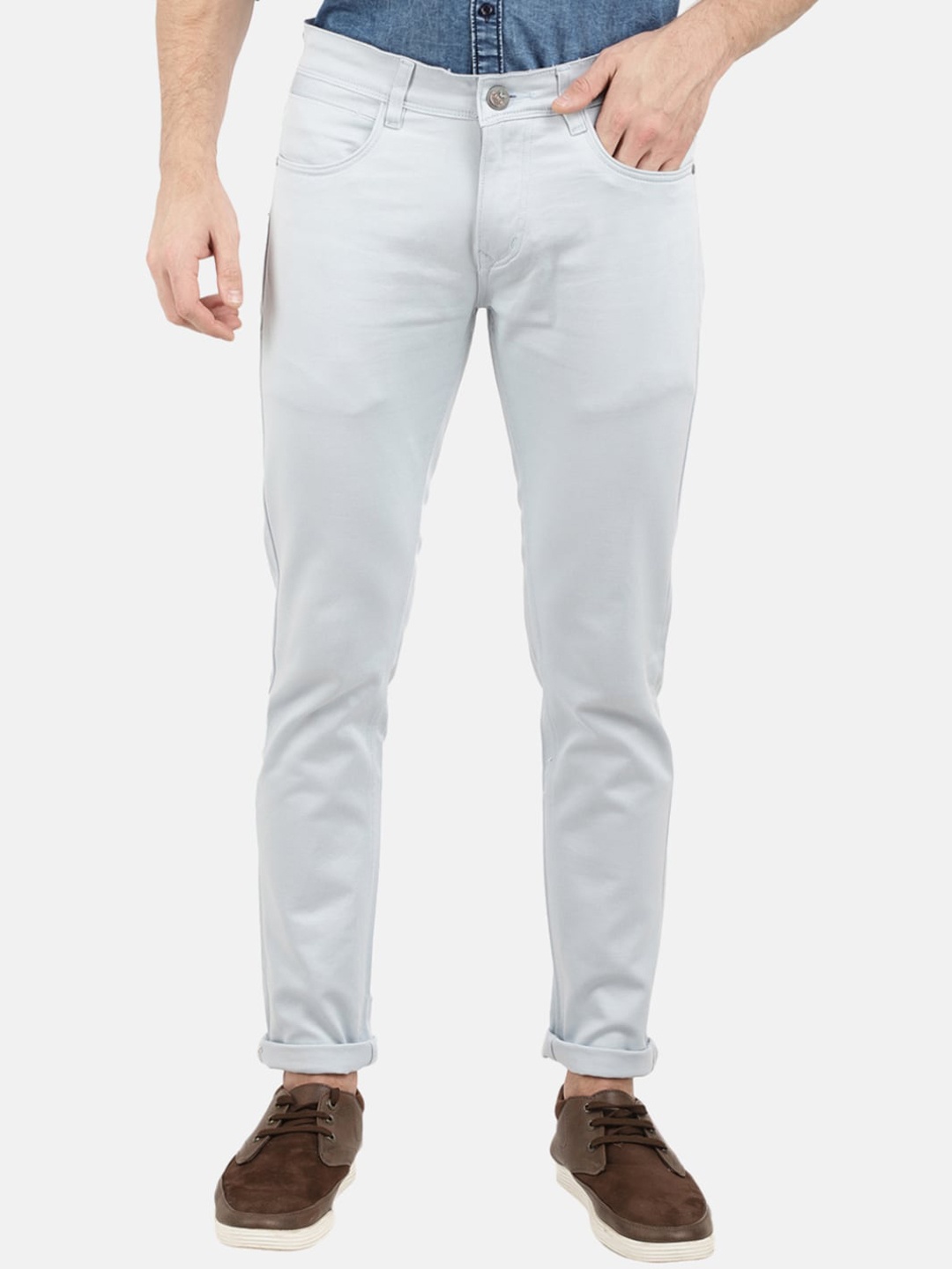

V-Mart Men Blue Slim Fit Easy Wash Cotton Chinos Trousers