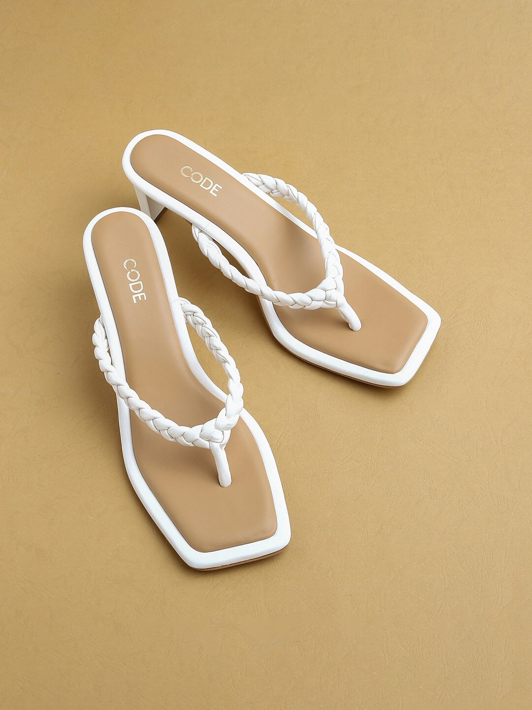 

CODE by Lifestyle White Block Heels