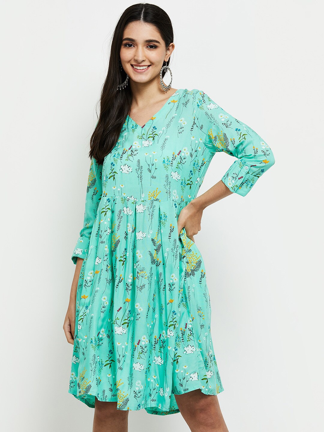 

max Women Green Floral Dress