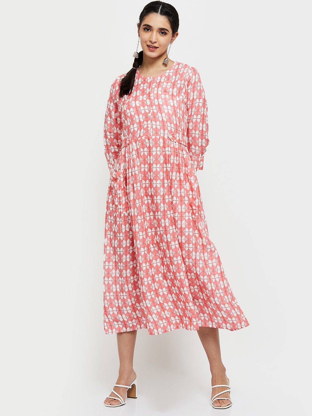 

max Women Red A-Line Midi Dress