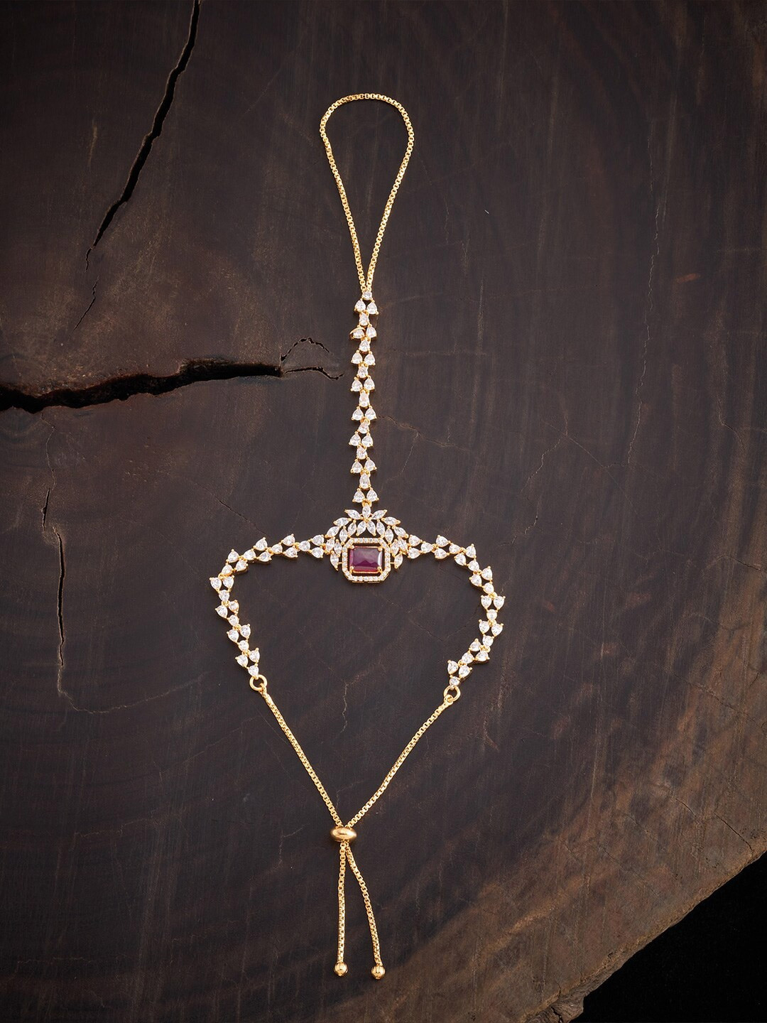 

Kushal's Fashion Jewellery Women Gold-Toned & Red Gold-Plated Ring Bracelet