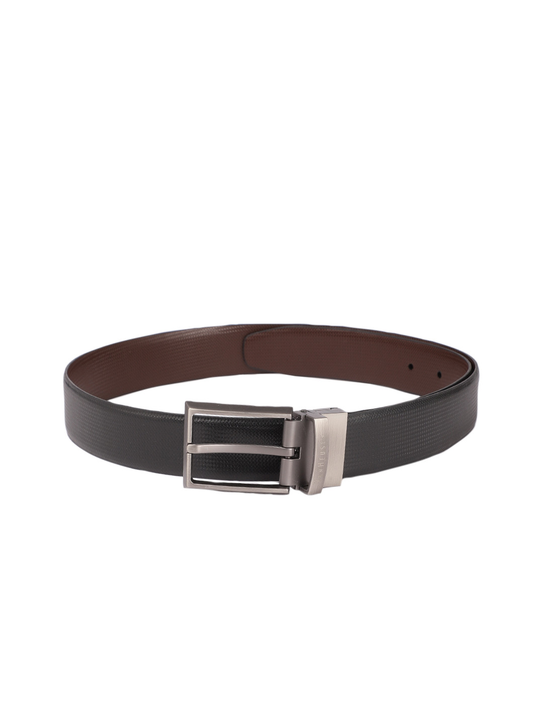 

Van Heusen Men Brown Textured Reversible Leather Belt