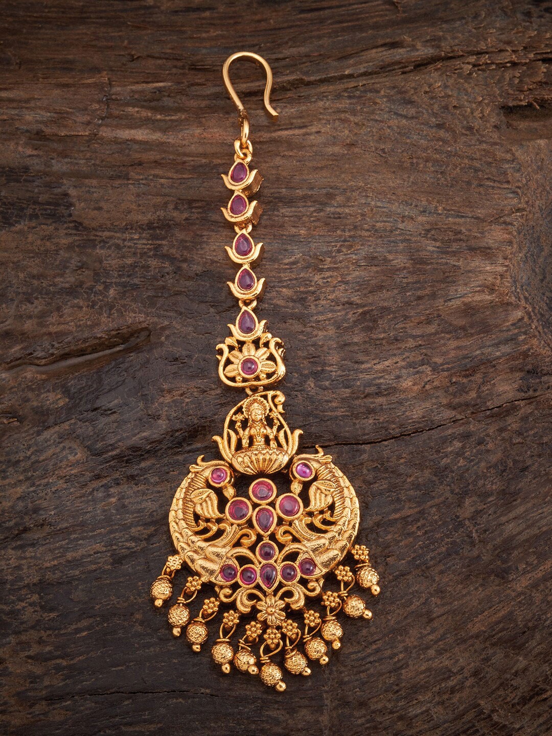 

Kushal's Fashion Jewellery Women Gold-Toned & Purple Embellished Comb Pin