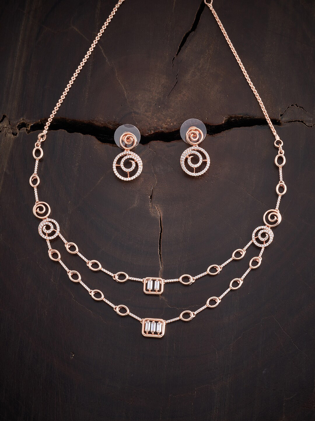 

Kushal's Fashion Jewellery White Rose Gold-Plated Necklace