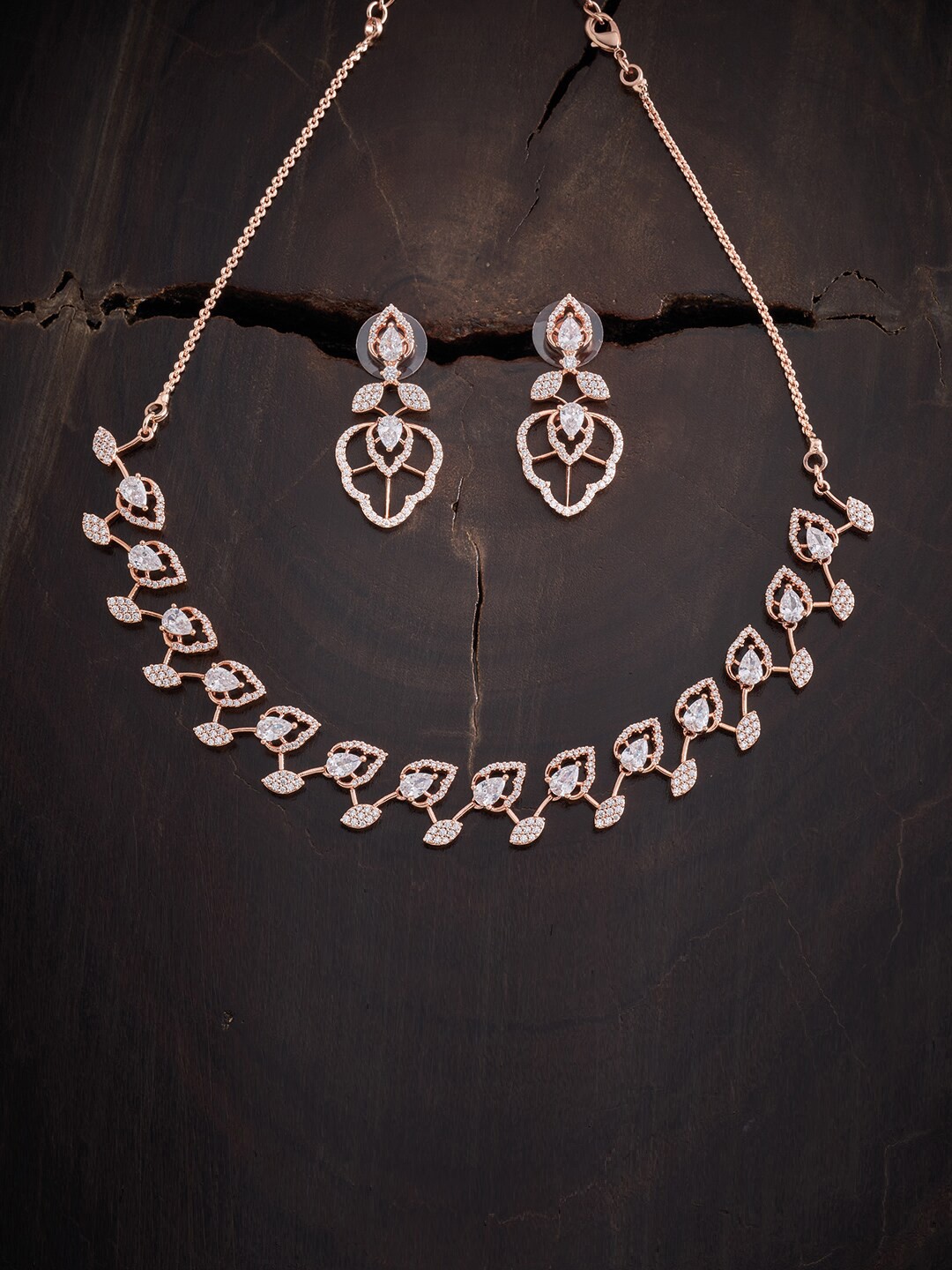 

Kushal's Fashion Jewellery White Rose Gold-Plated Necklace