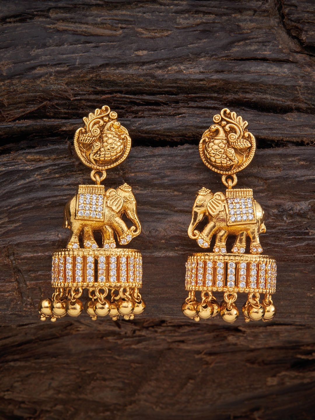 

Kushal's Fashion Jewellery White Classic Jhumkas Earrings