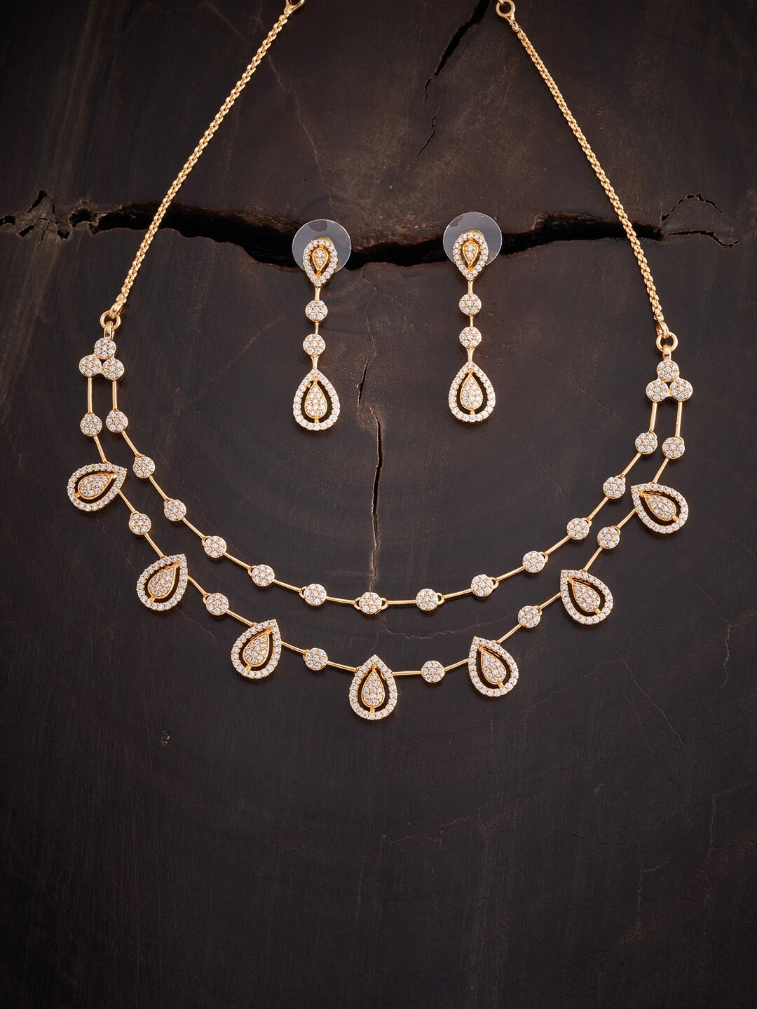 

Kushal's Fashion Jewellery White Gold-Plated Necklace and Earrings