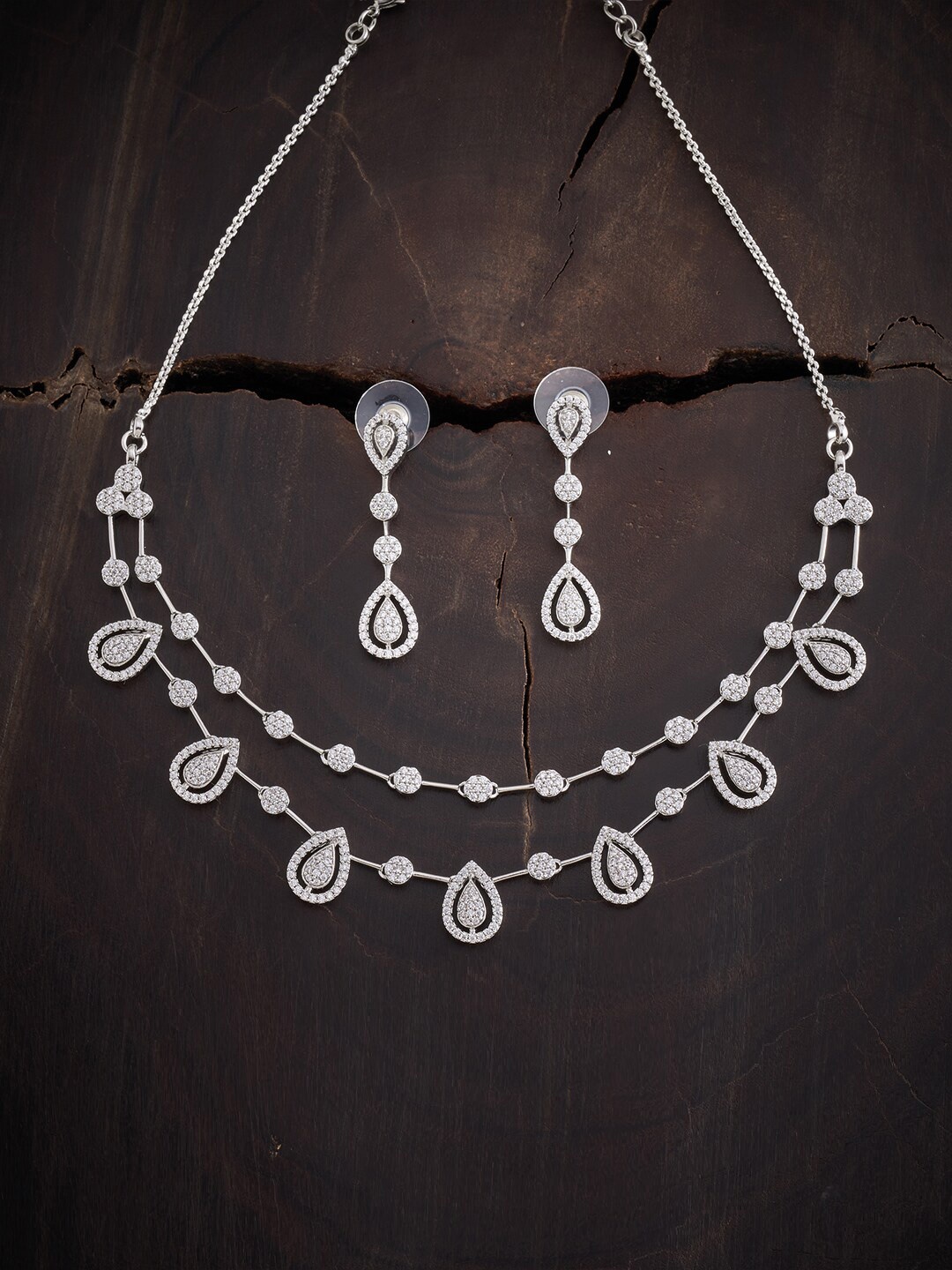 

Kushal's Fashion Jewellery White Rhodium-Plated Necklace