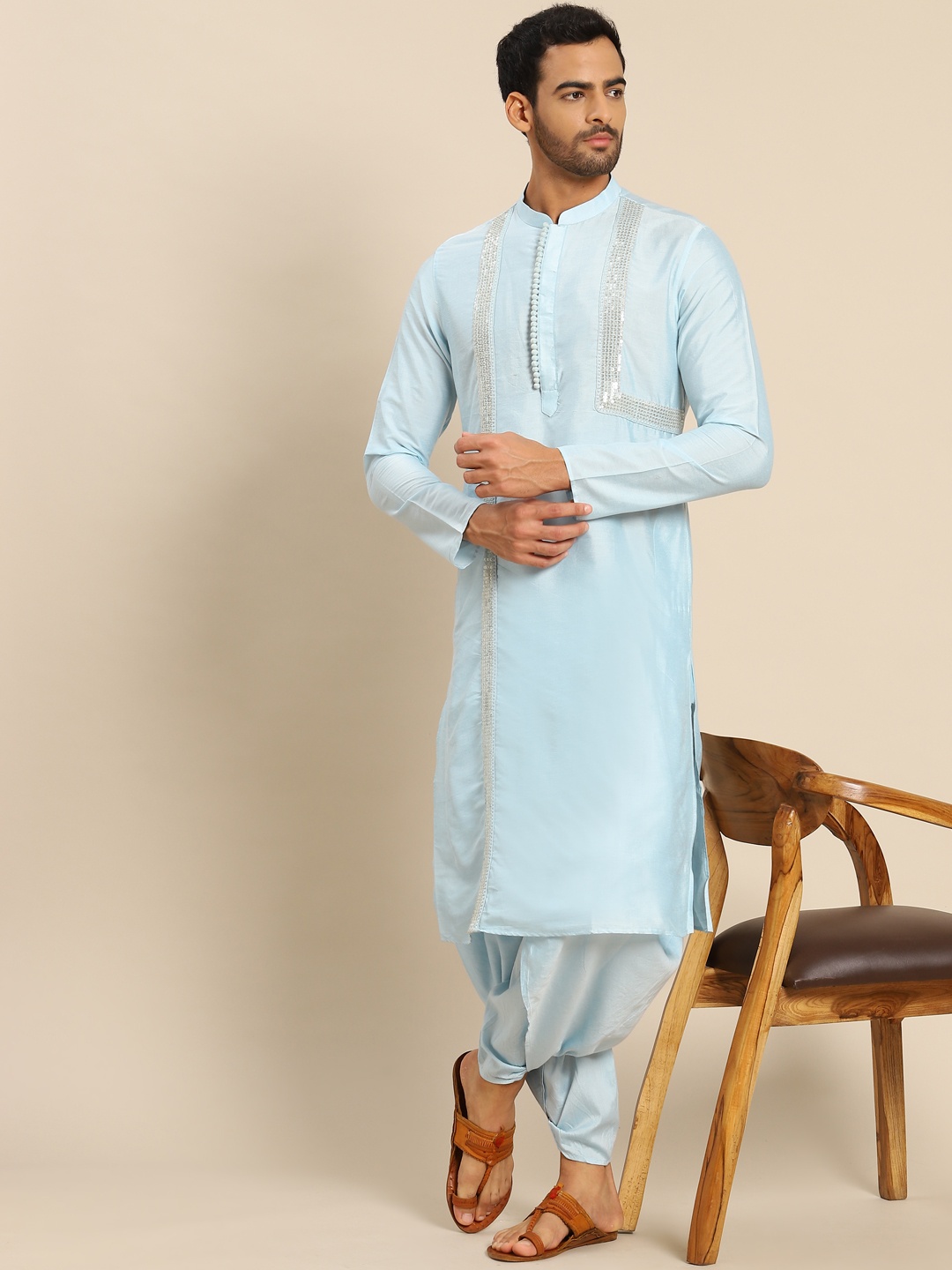 

KISAH Men Blue Kurta with Dhoti Pants