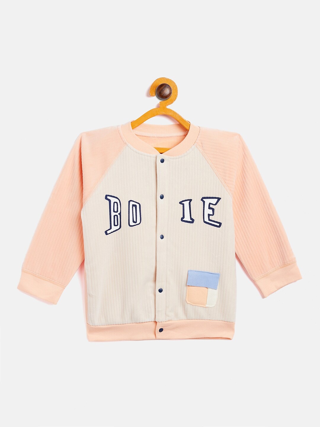 

Camey Kids Orange Printed Mandarin Collar Cotton Sweatshirt