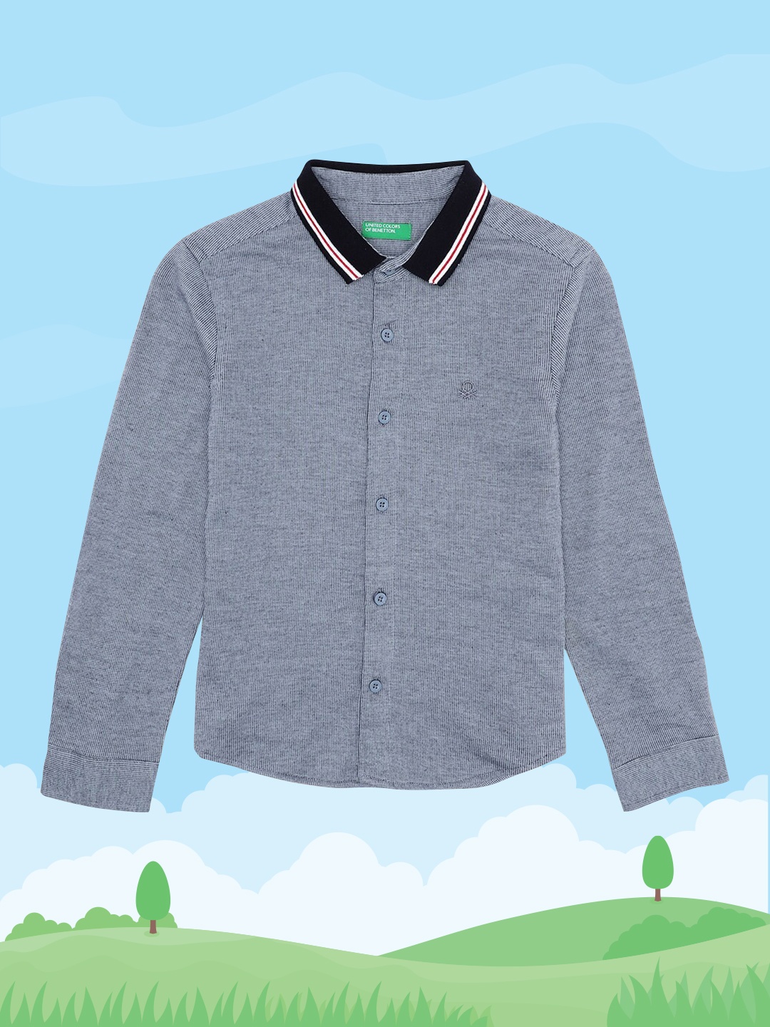 

United Colors of Benetton Boys Blue Casual Shirt
