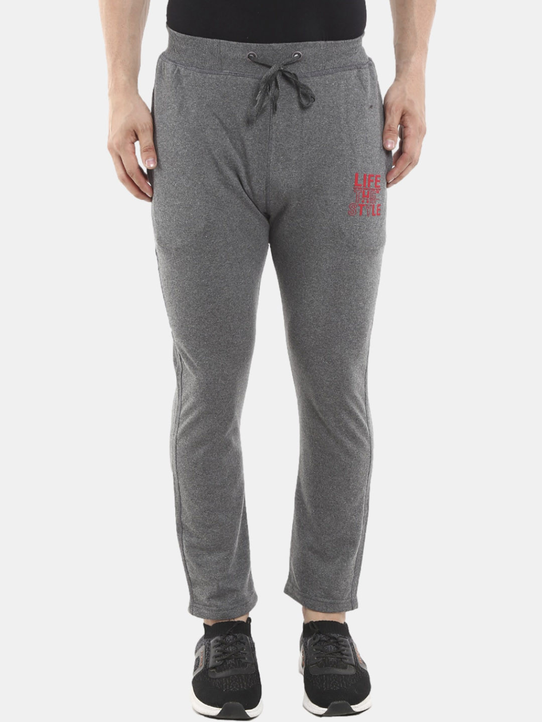

V-Mart Men Grey Solid Cotton Regular-Fit Track Pants
