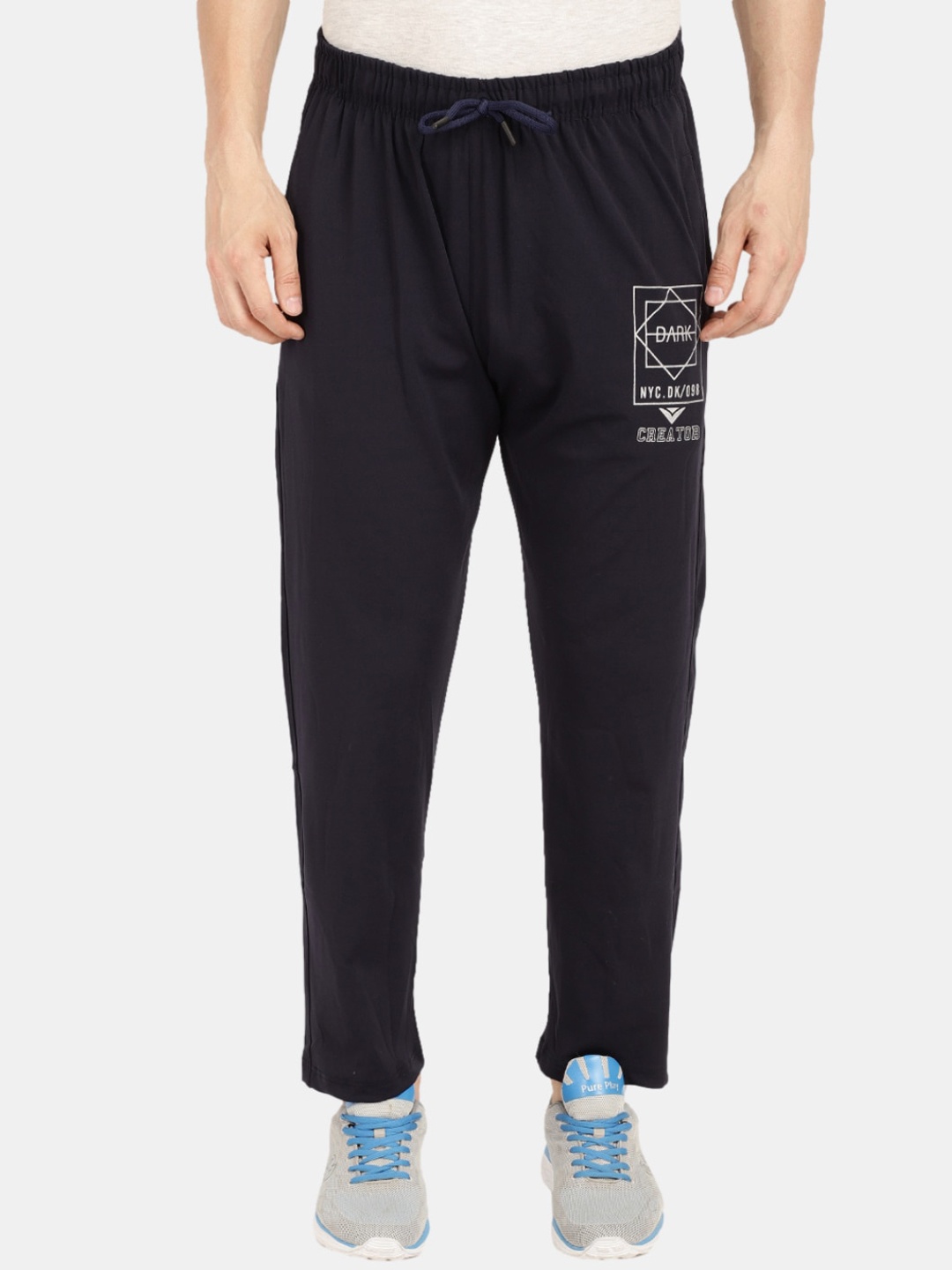 

V-Mart Men Navy Blue Solid Cotton Track Pant