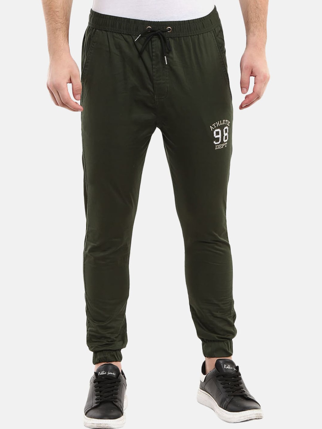 

V-Mart Men Olive Green Solid Cotton Regular Trackpants