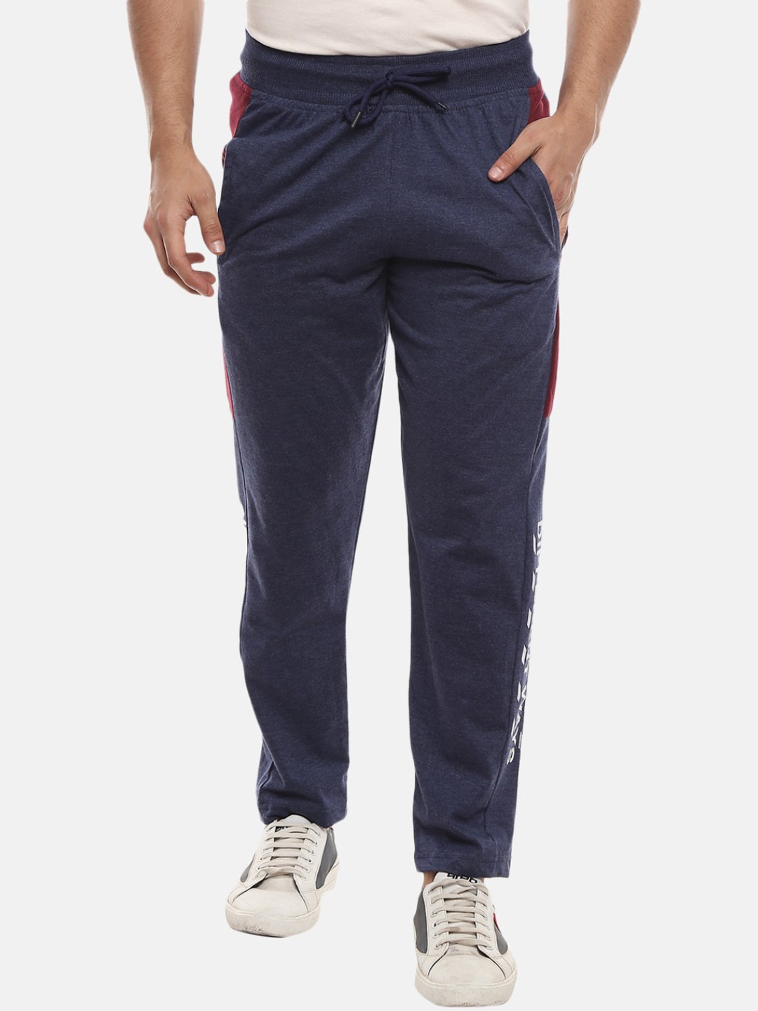 

V-Mart Men Navy Blue Typography Printed Cotton Trackpant