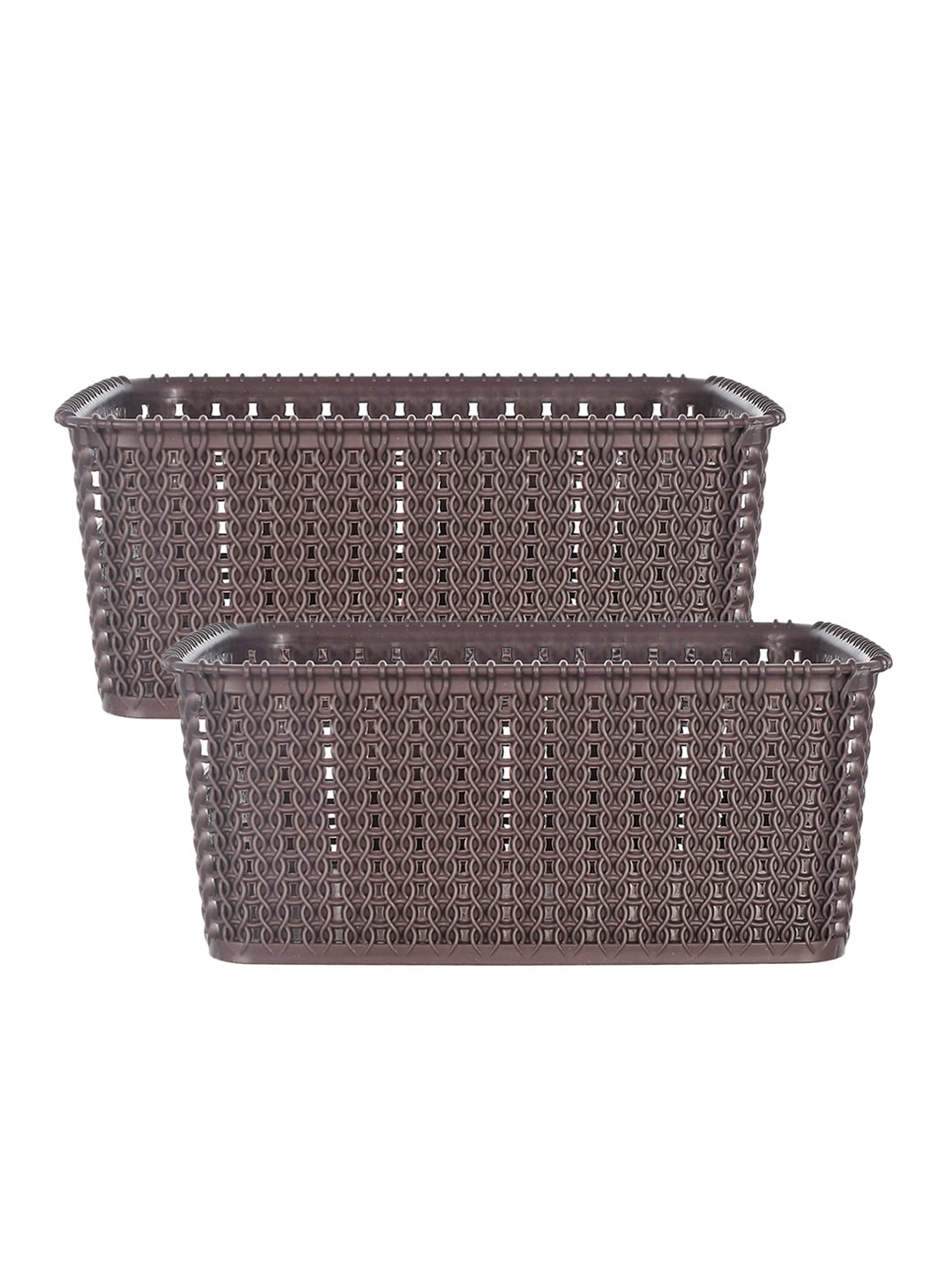 

Kuber Industries Pack of 2 Brown Multipurpose Baskets