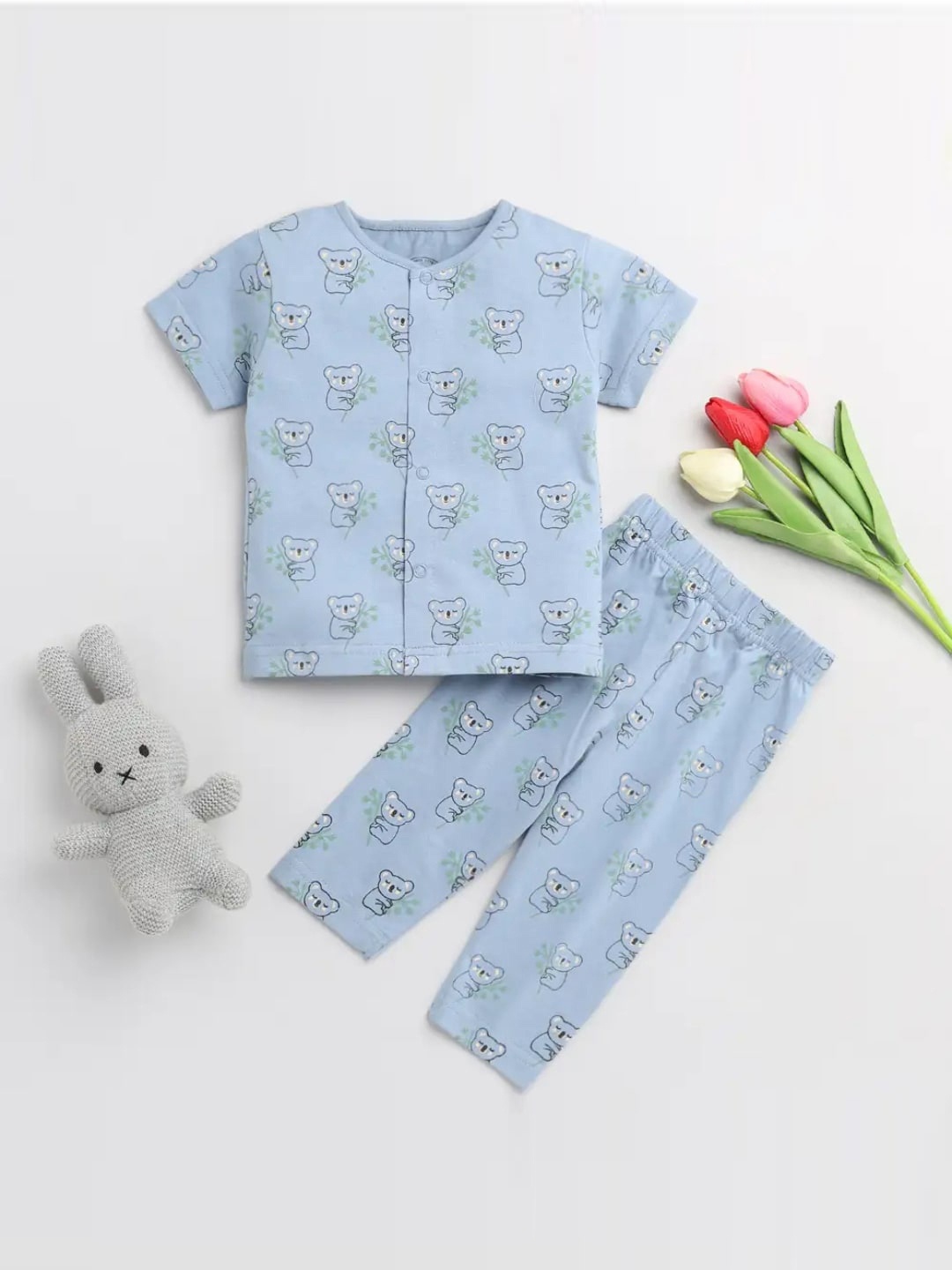 

Clt s Unisex Kids Blue Printed Night suit