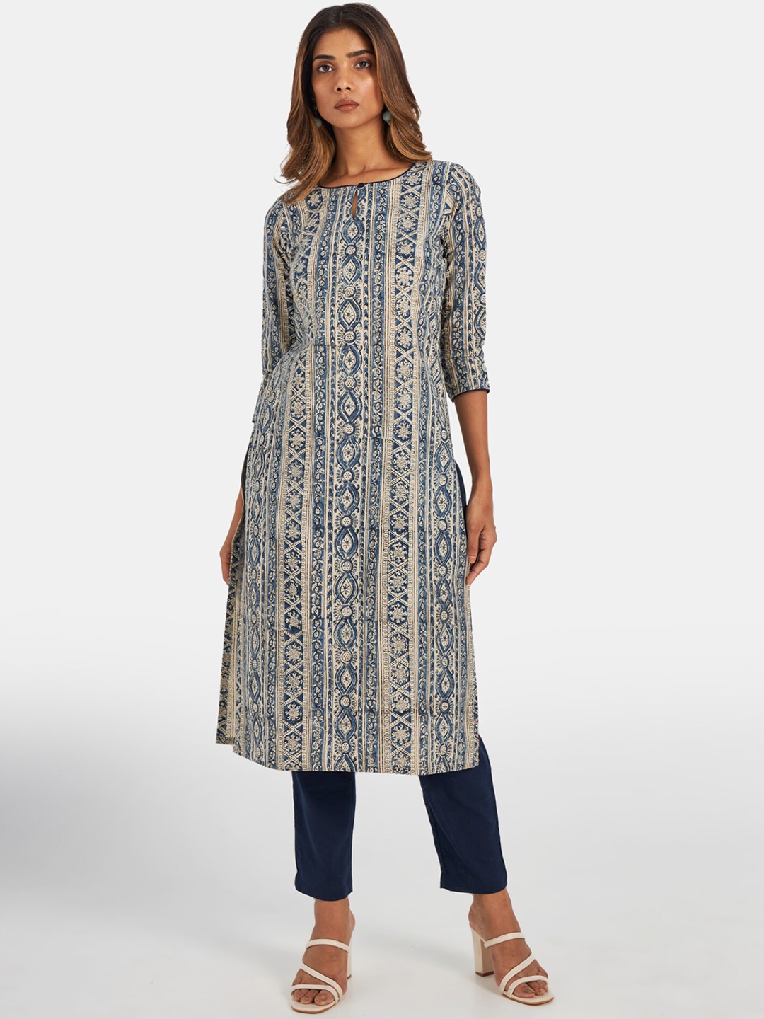 

Suta Women Multicoloured Printed Pure Cotton Kurta with Palazzos, Multi