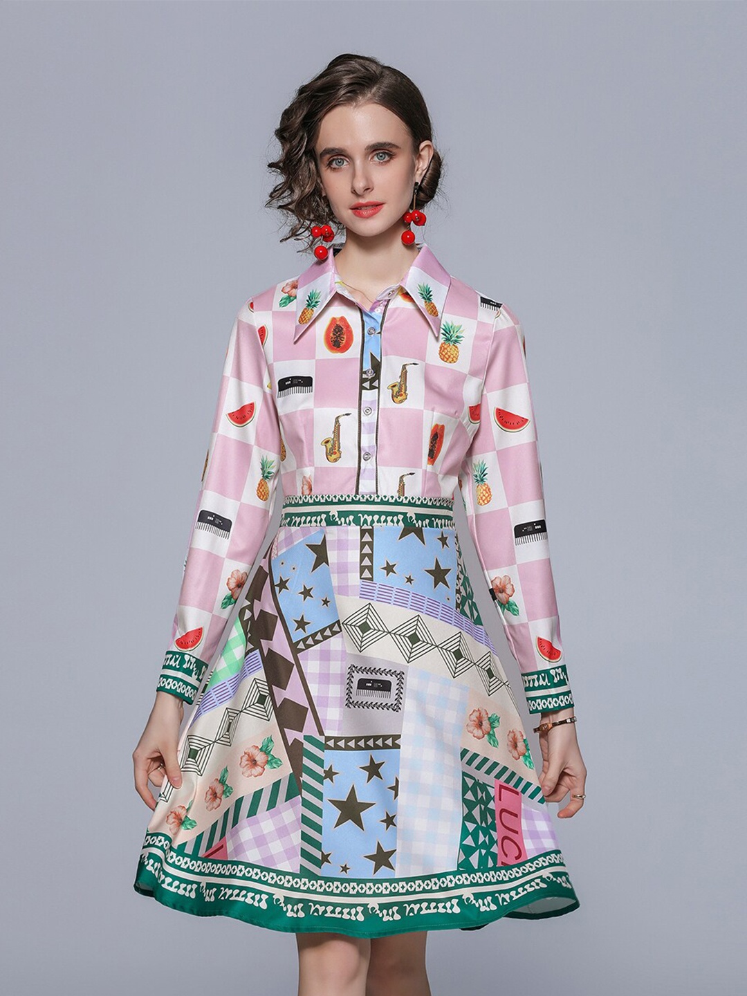 

JC Collection Women Multicoloured A-Line Dress, Multi