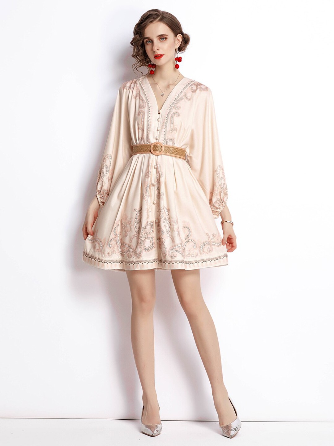 

JC Collection Pink Ethnic Motifs Dress