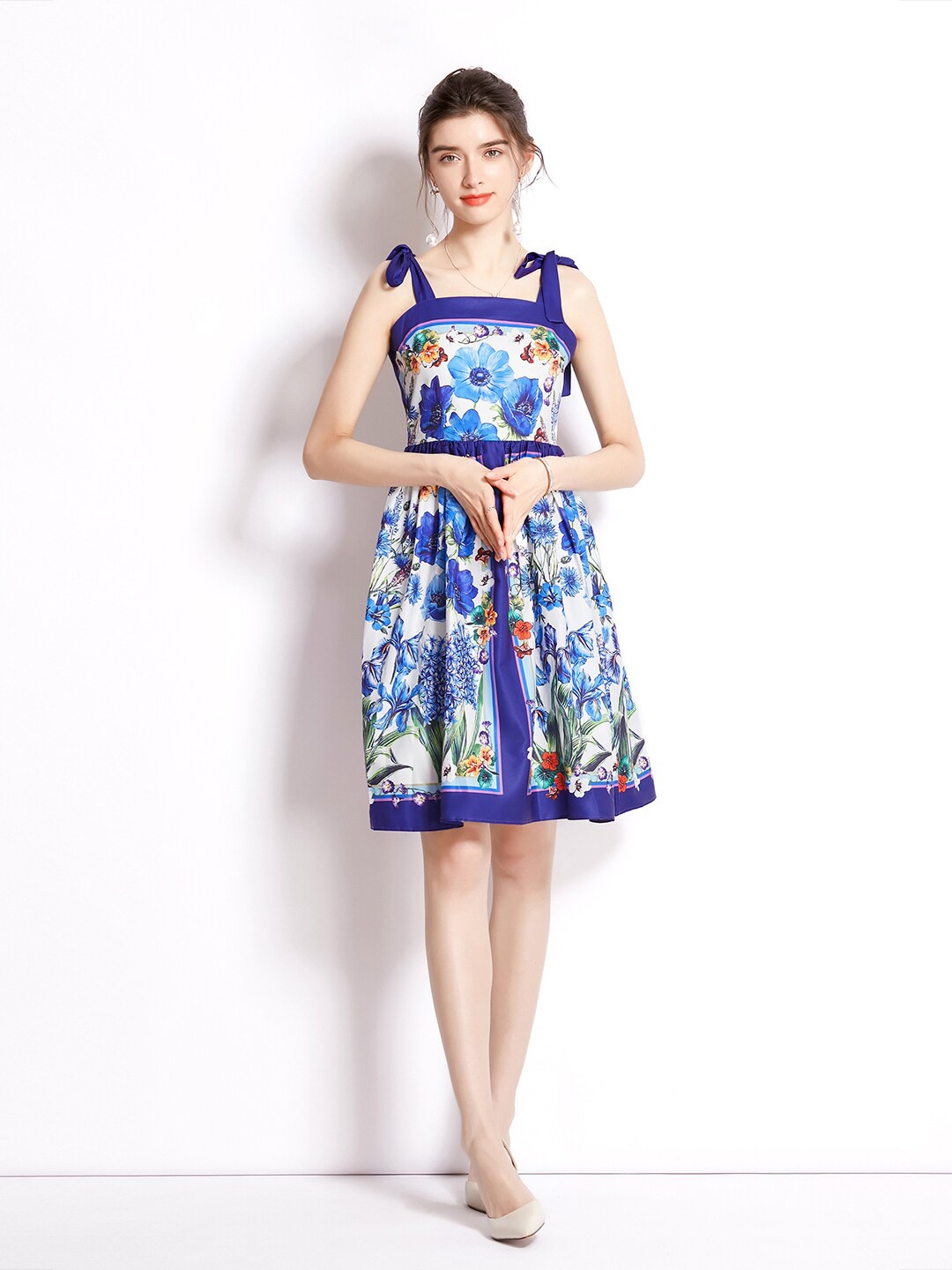 

JC Collection Women Blue Floral Dress