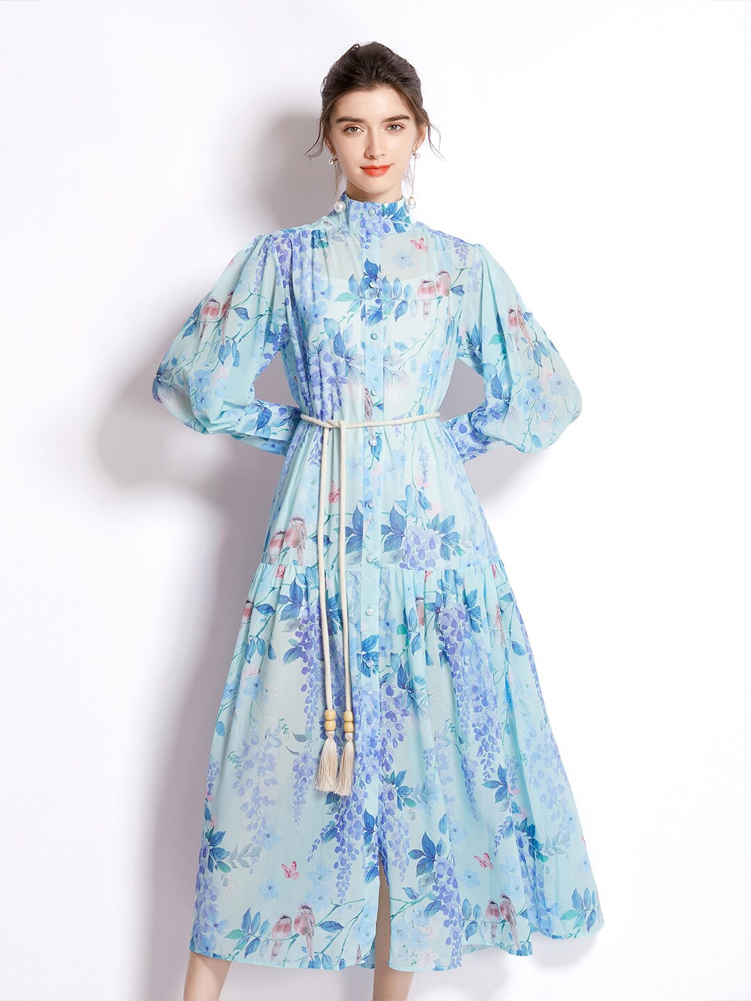 

JC Collection Women Blue Floral Printed Midi Dress