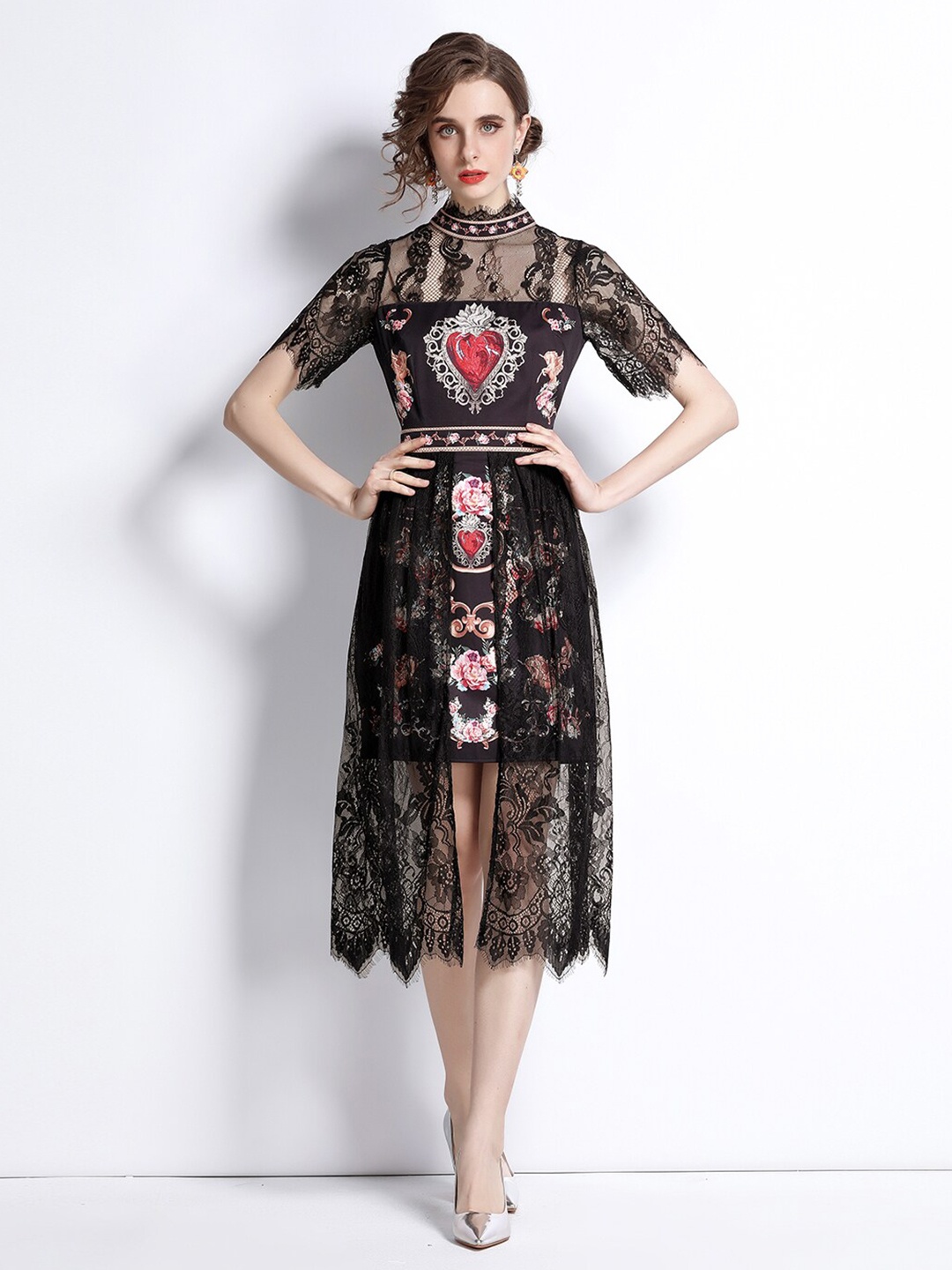 

JC Collection Black Floral Dress