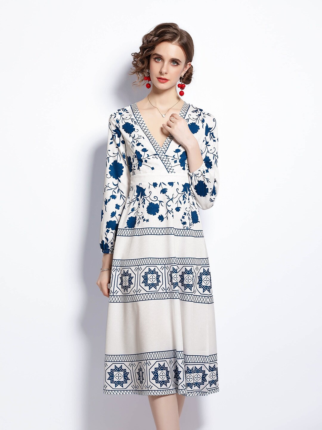 

JC Collection Women White Ethnic Motifs Dress