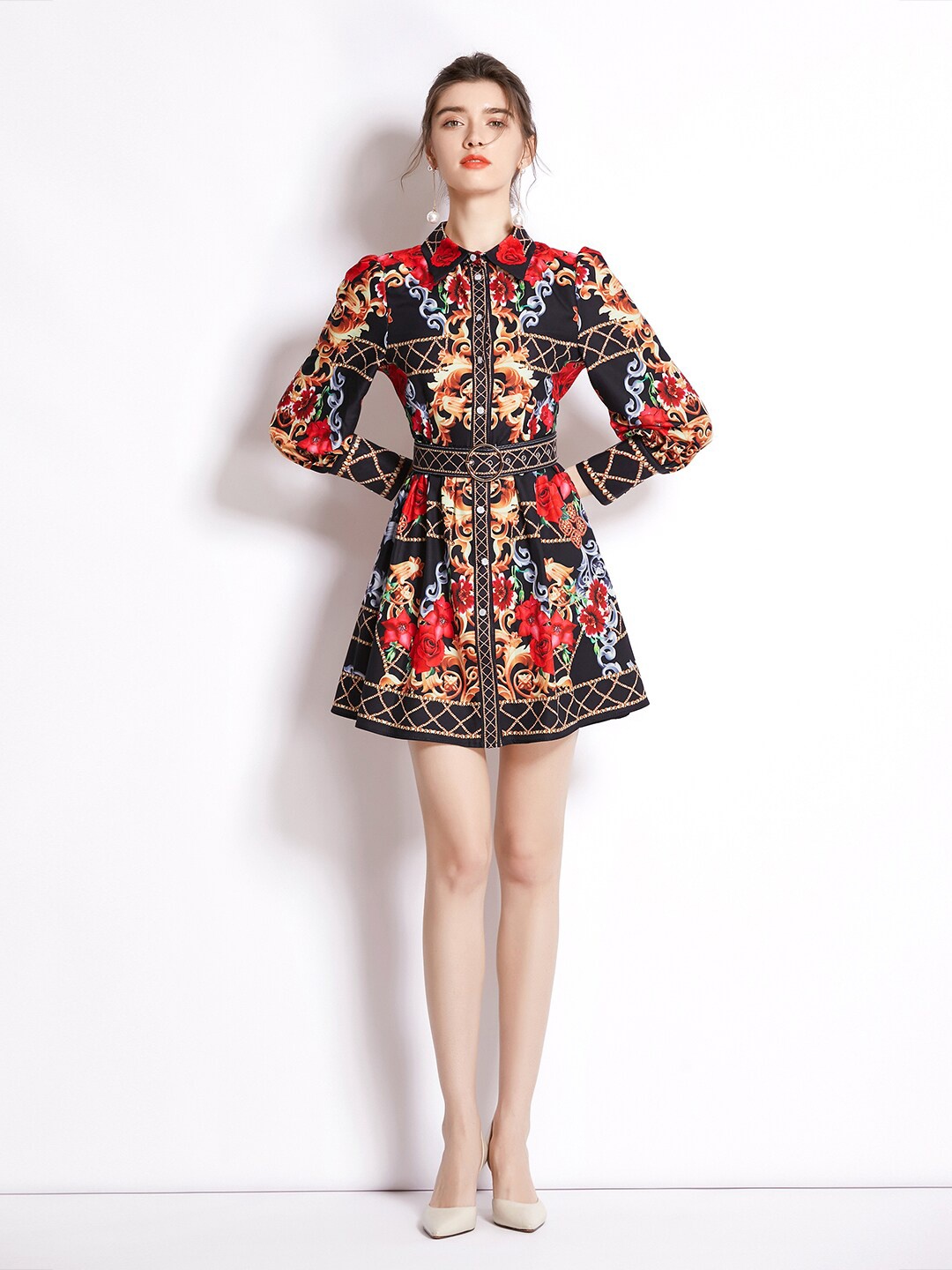 

JC Collection Women Red Floral Dress