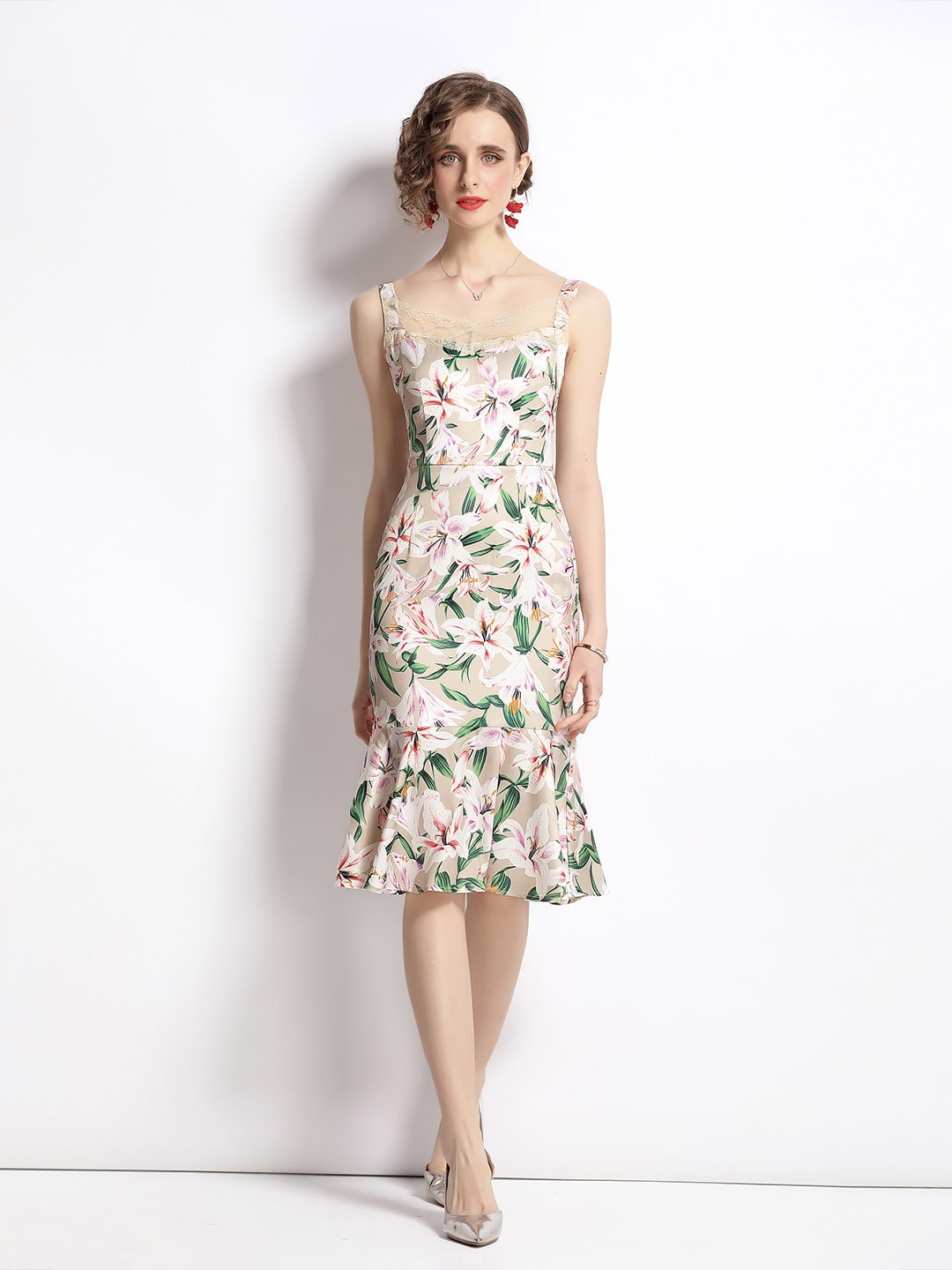 

JC Collection Multicoloured Floral Printed A-Line Dress, Multi