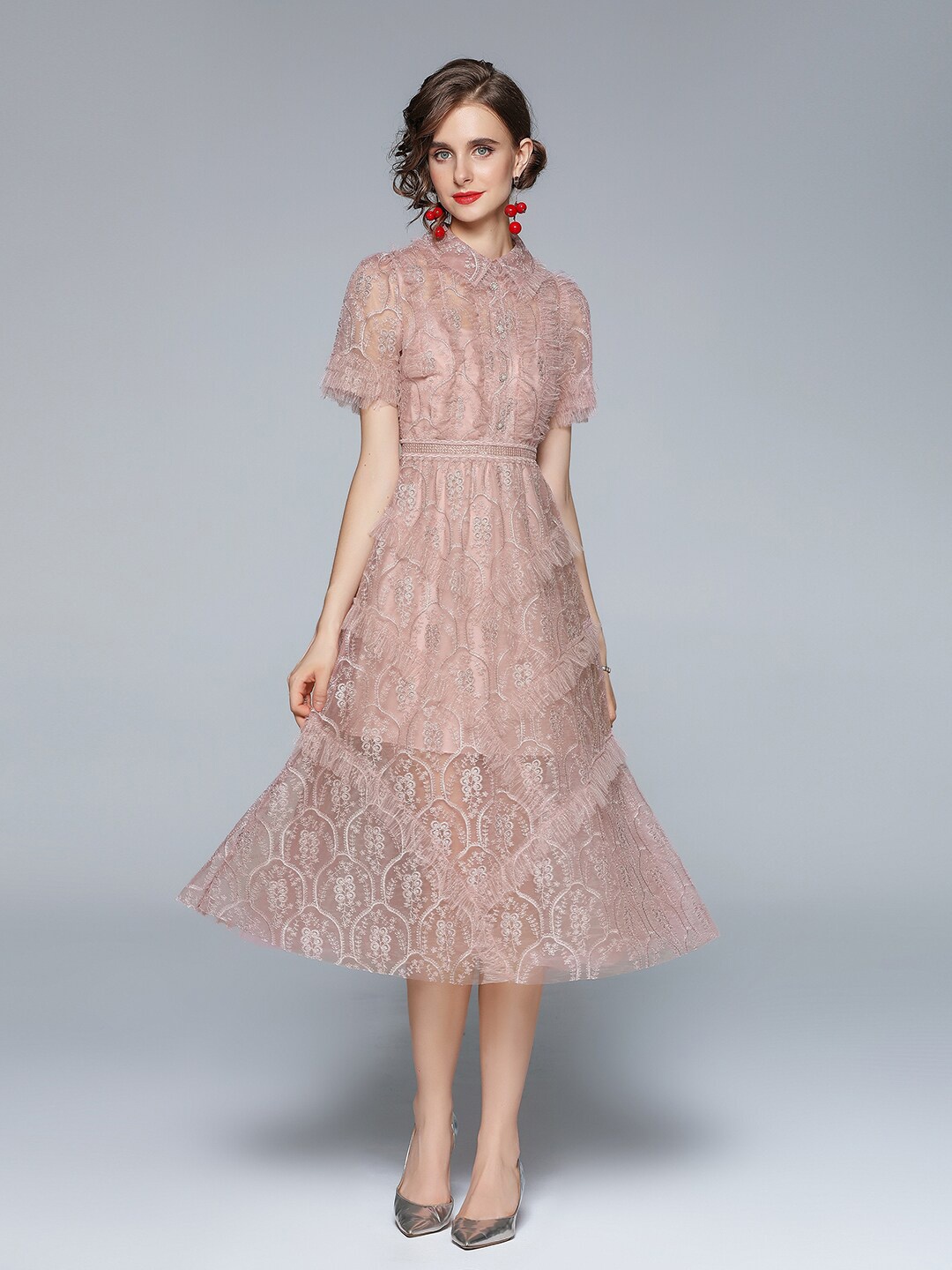 

JC Collection Women Pink Midi Dress