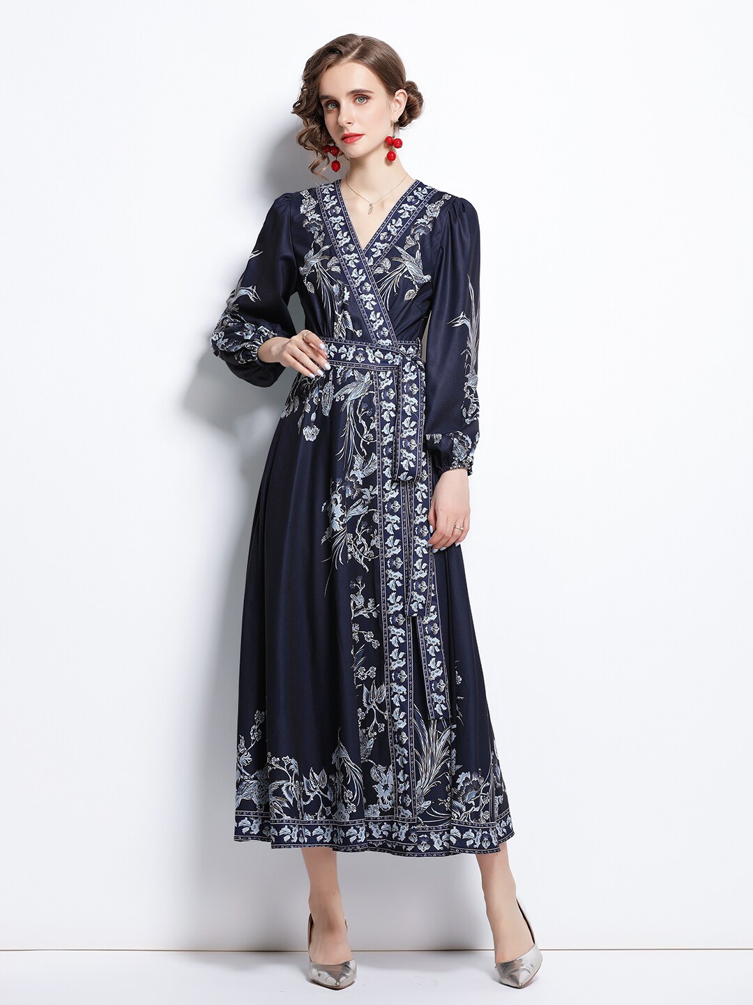 

JC Collection Women Blue Floral Printed Midi Dress
