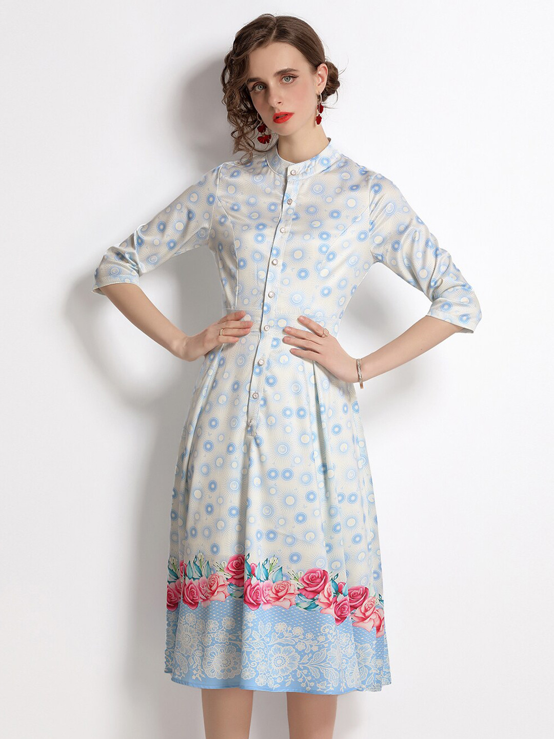 

JC Collection Multicoloured Floral A-Line Dress, Multi
