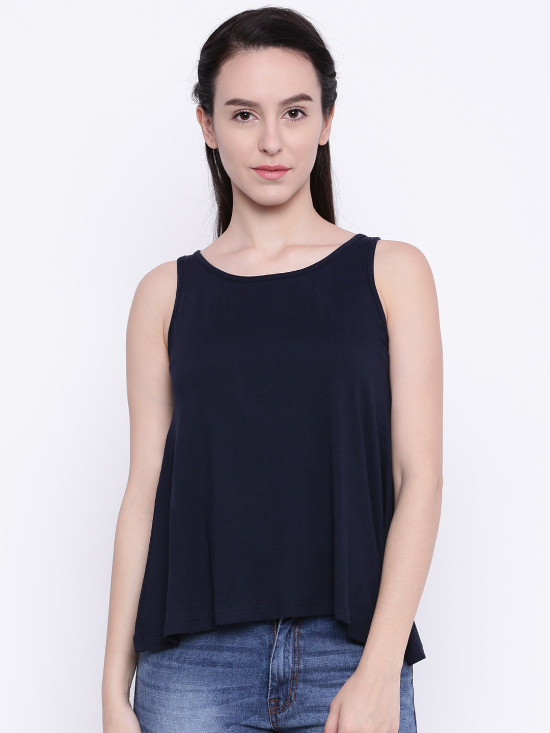 

AND Women Navy Solid Tank Top, Navy blue