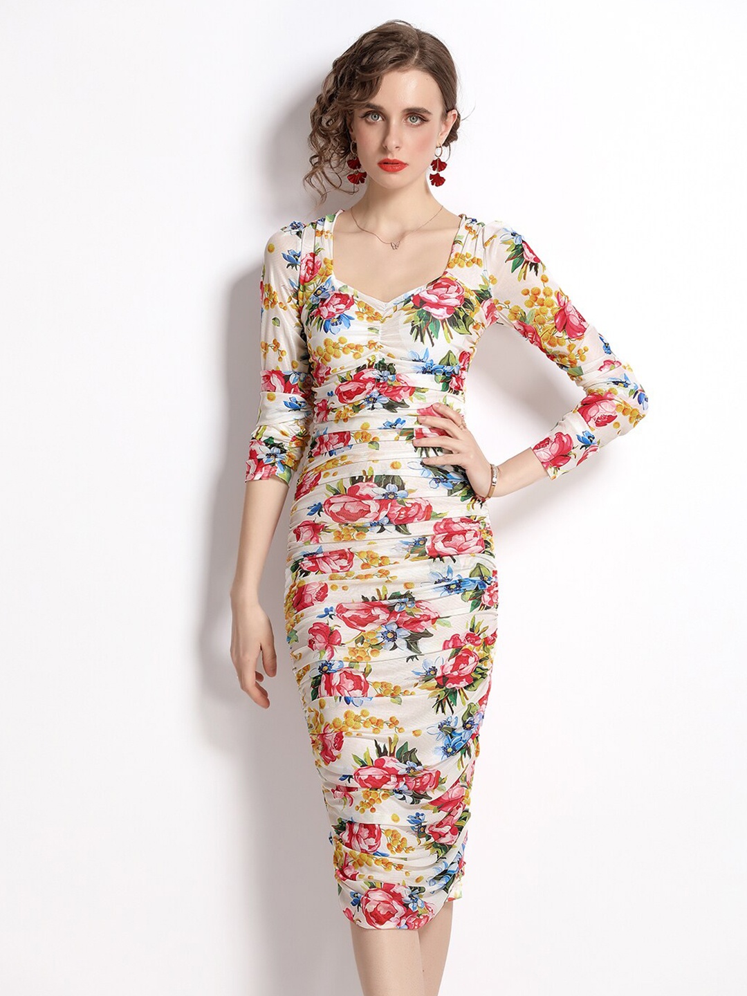 

JC Collection Women Multicoloured Floral Bodycon Dress, Multi