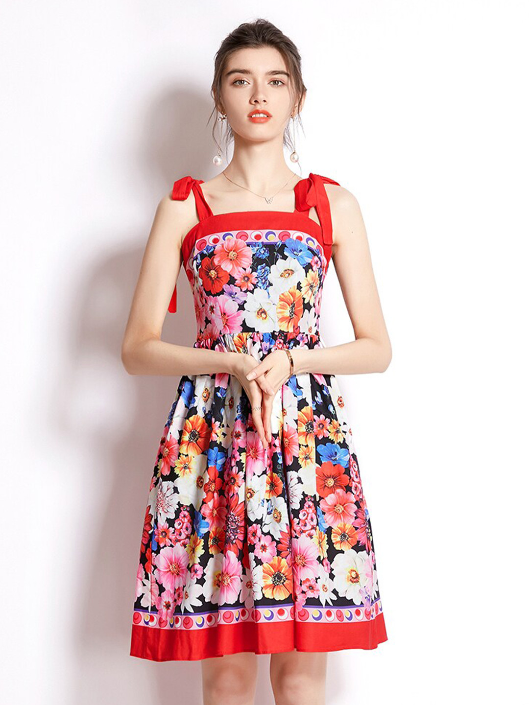 

JC Collection Women Red Floral Dress