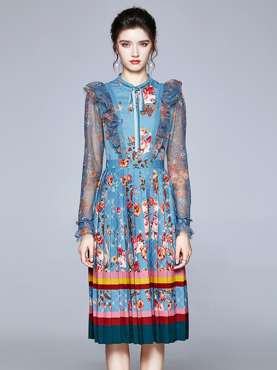 

JC Collection Women Blue Floral Printed Midi Dress