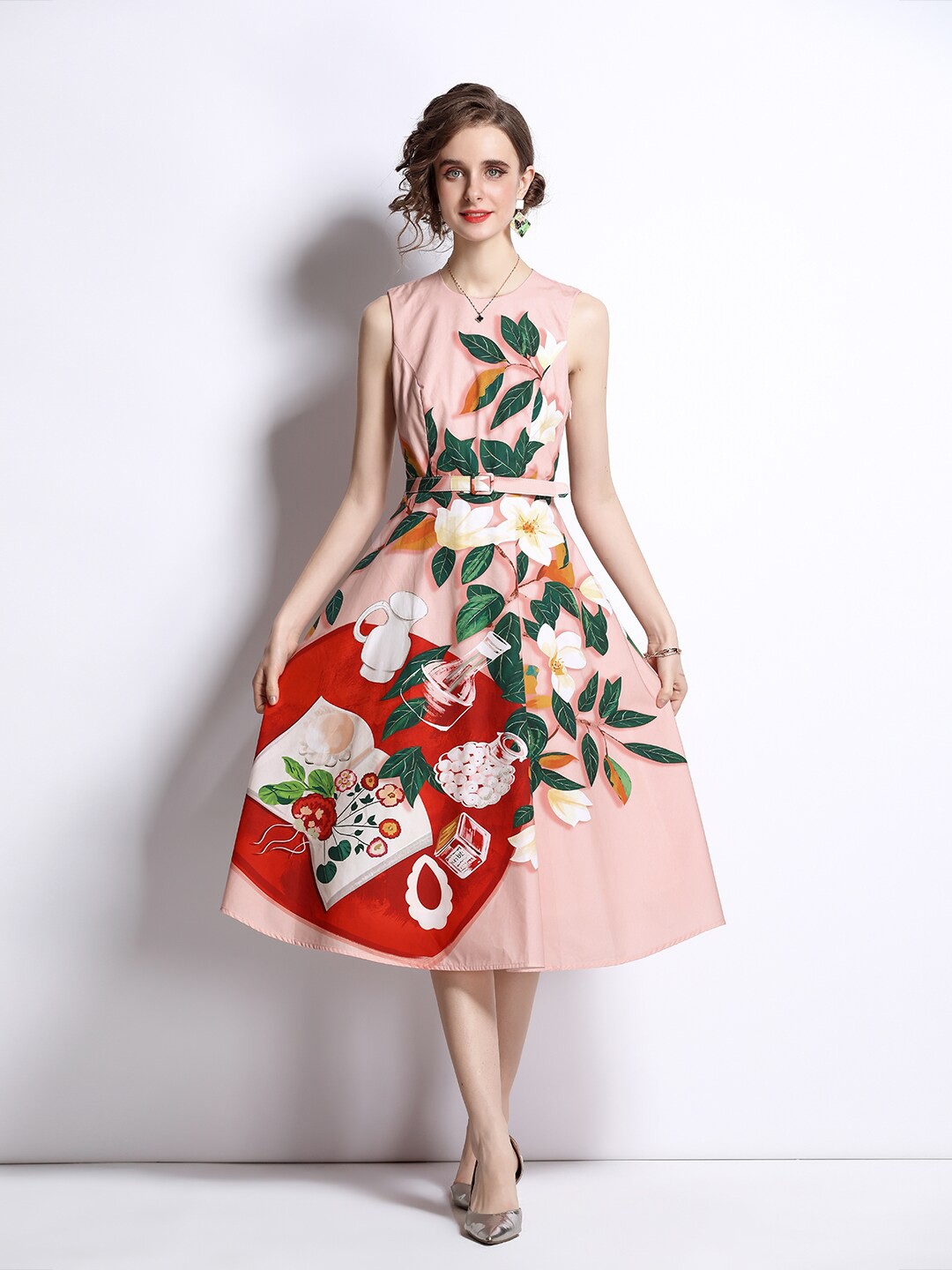 

JC Collection Women Multicoloured Floral Midi Dress, Multi