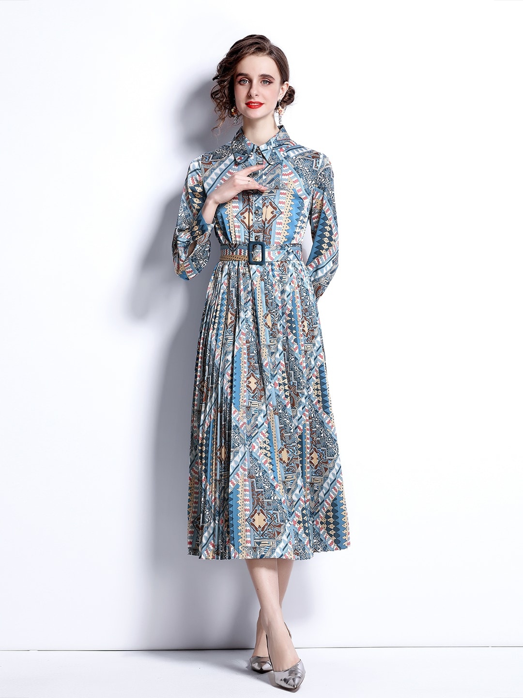 

JC Collection Women Multicoloured Printed Midi Dress, Multi