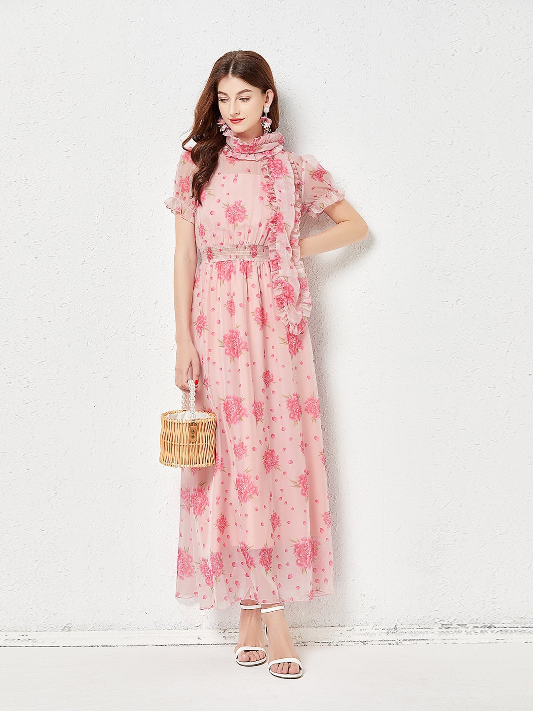 

JC Collection Pink Floral Maxi Dress