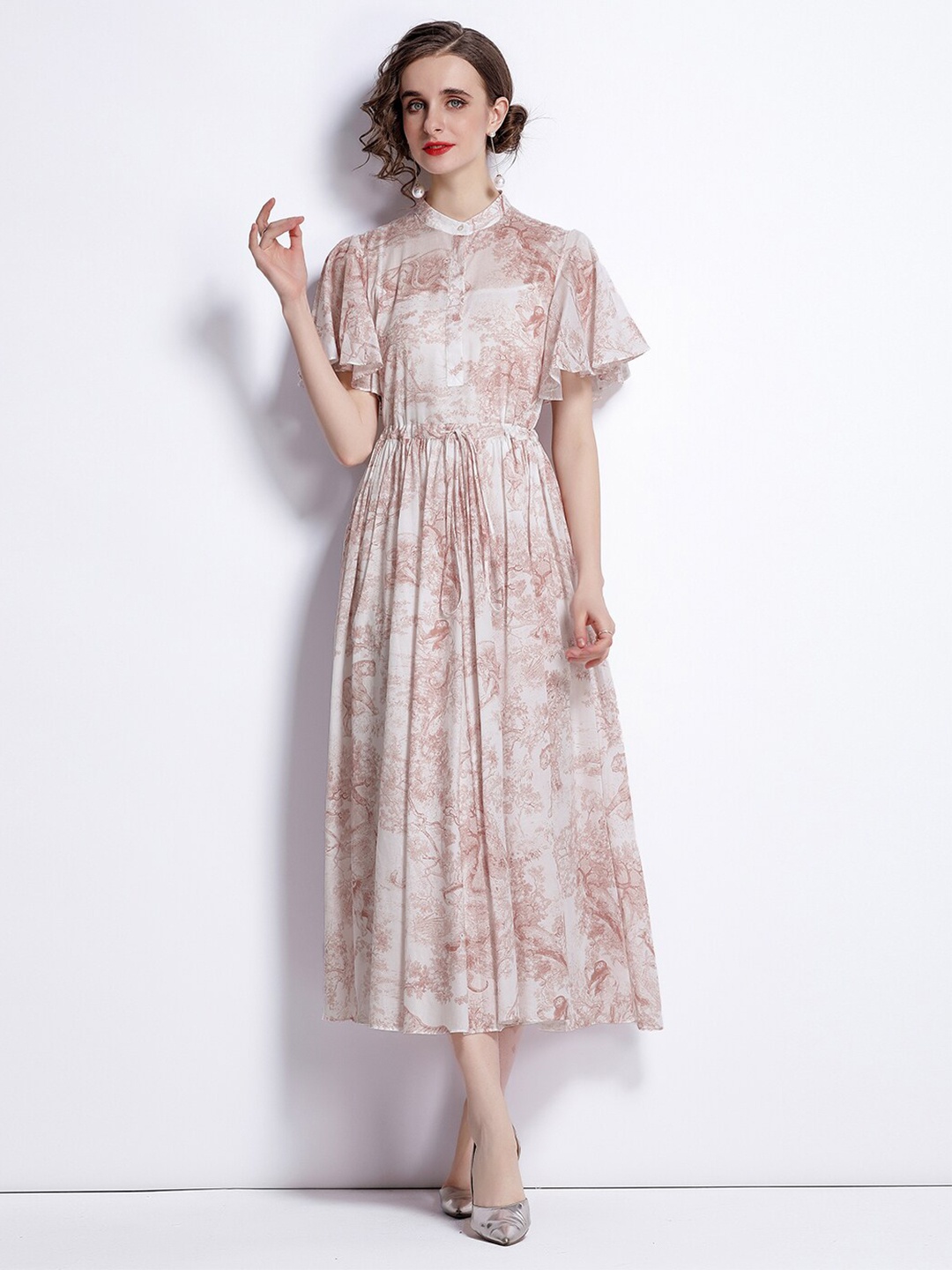

JC Collection Beige & White Maxi Dress