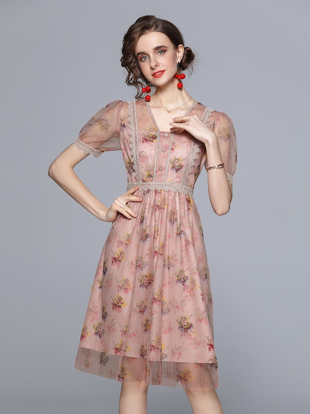 

JC Collection Pink Floral Dress
