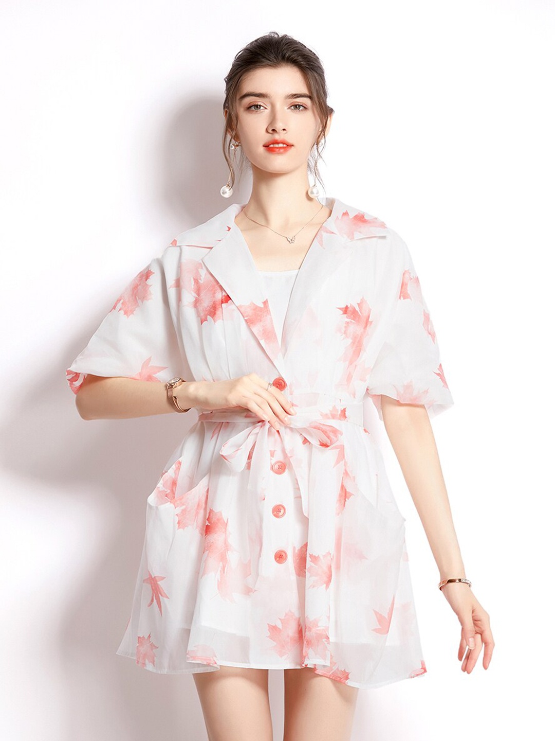 

JC Collection White & Red Floral Fit and Flare Mini Dress