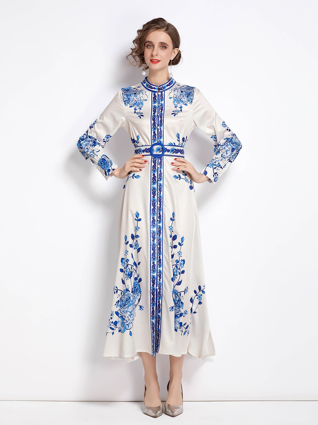 

JC Collection Women Blue Floral Maxi Dress