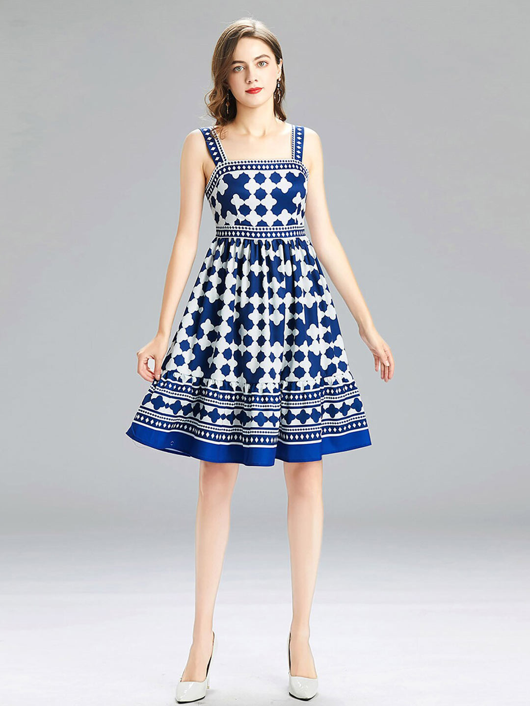 

JC Collection Blue & White Dress